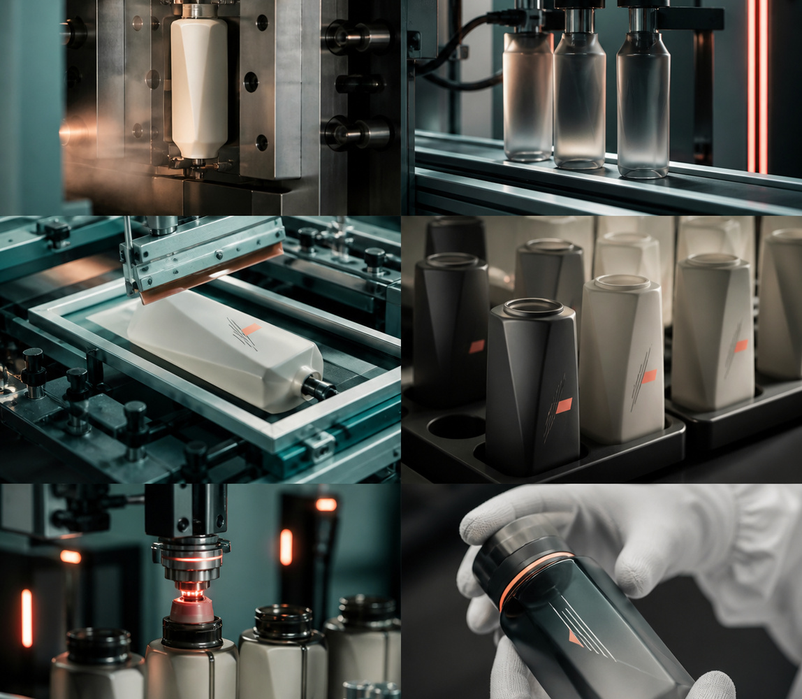 Prototypes, technical drawings, molding tools, and production equipment used to execute at scale.